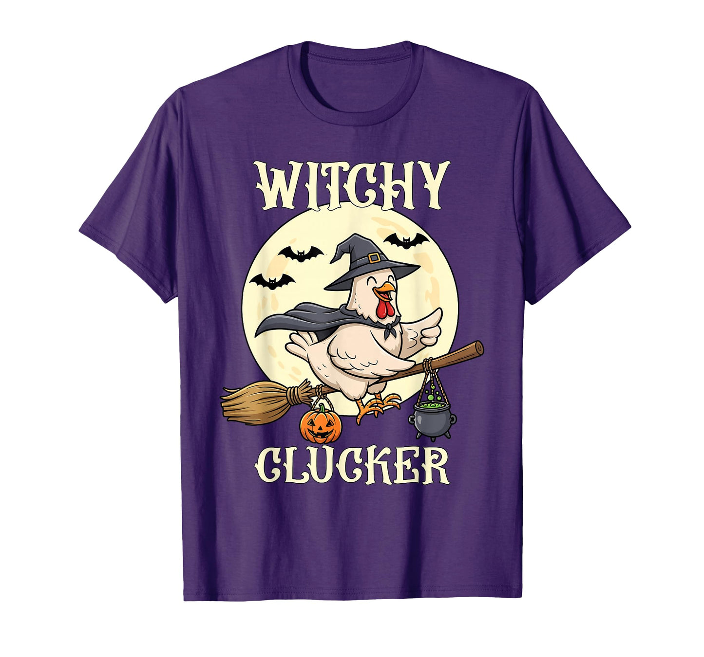 Witchy Clucker Funny Chicken Halloween Costume T-Shirt