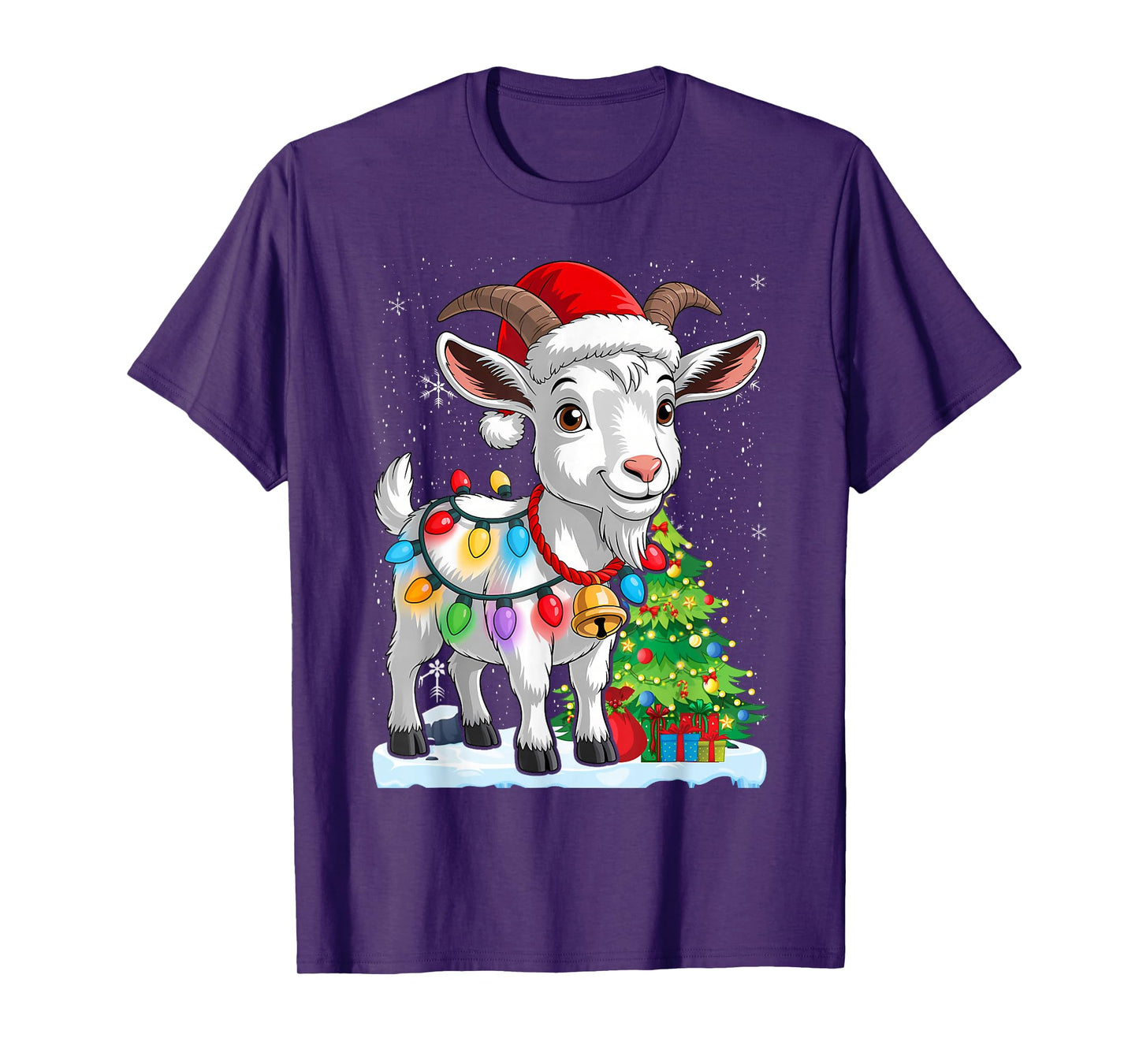 Santa Goat Christmas Xmas Light for Lover T-Shirt