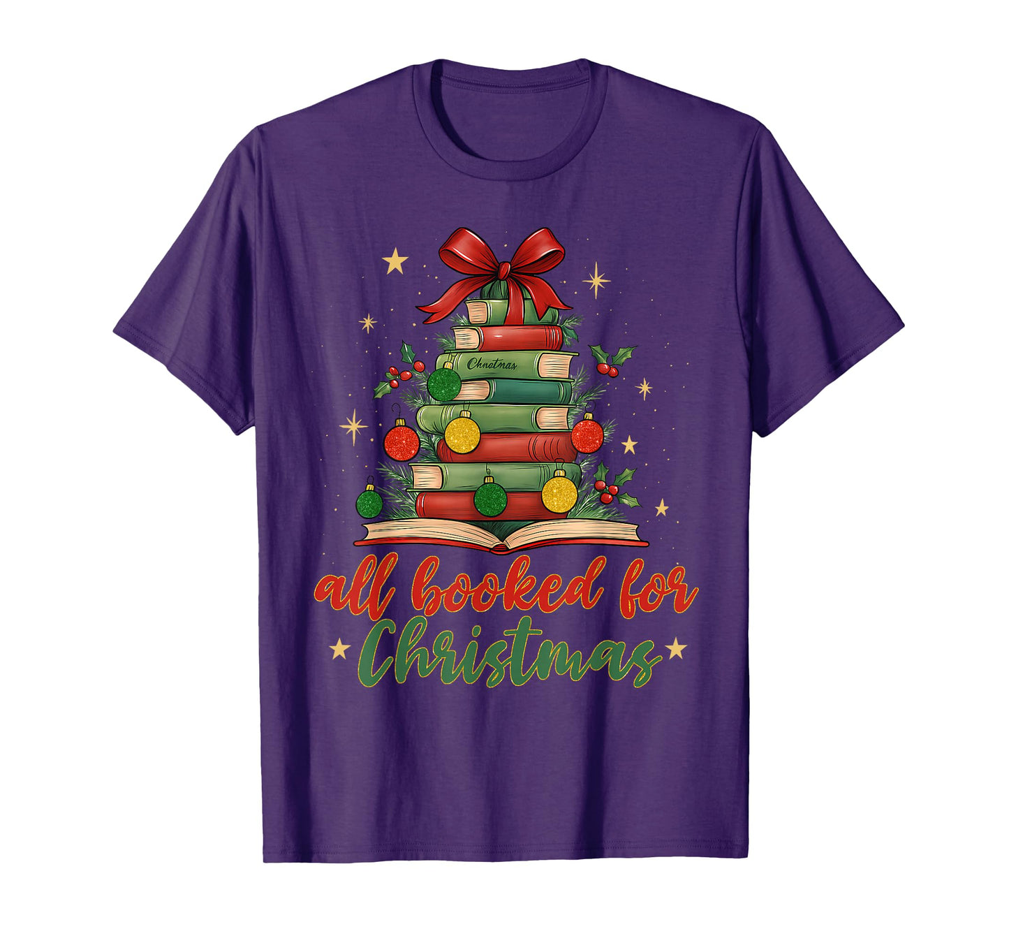Coquette All Booked for Christmas, Brushstroke Christmas Tee T-Shirt