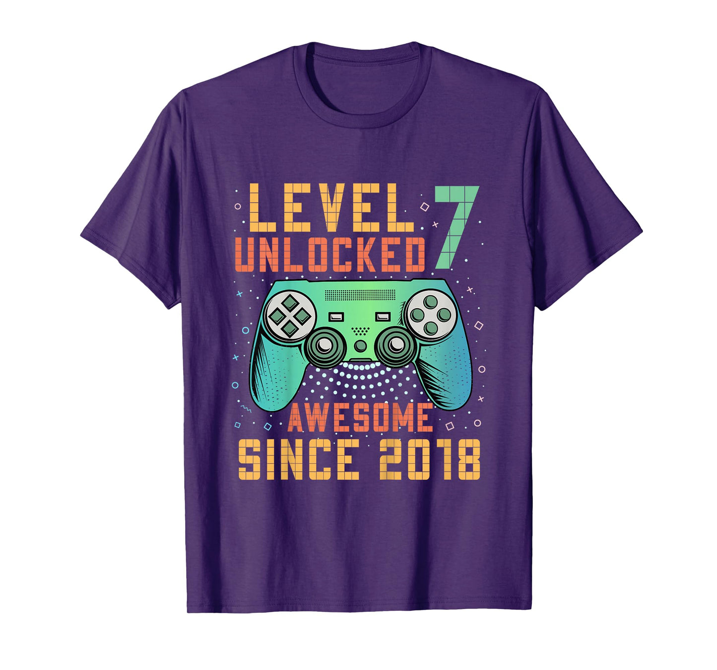 Kids Level 7 Unlocked 7th Birthday 7 Year Old Boy Gifts Gaming T-Shirt