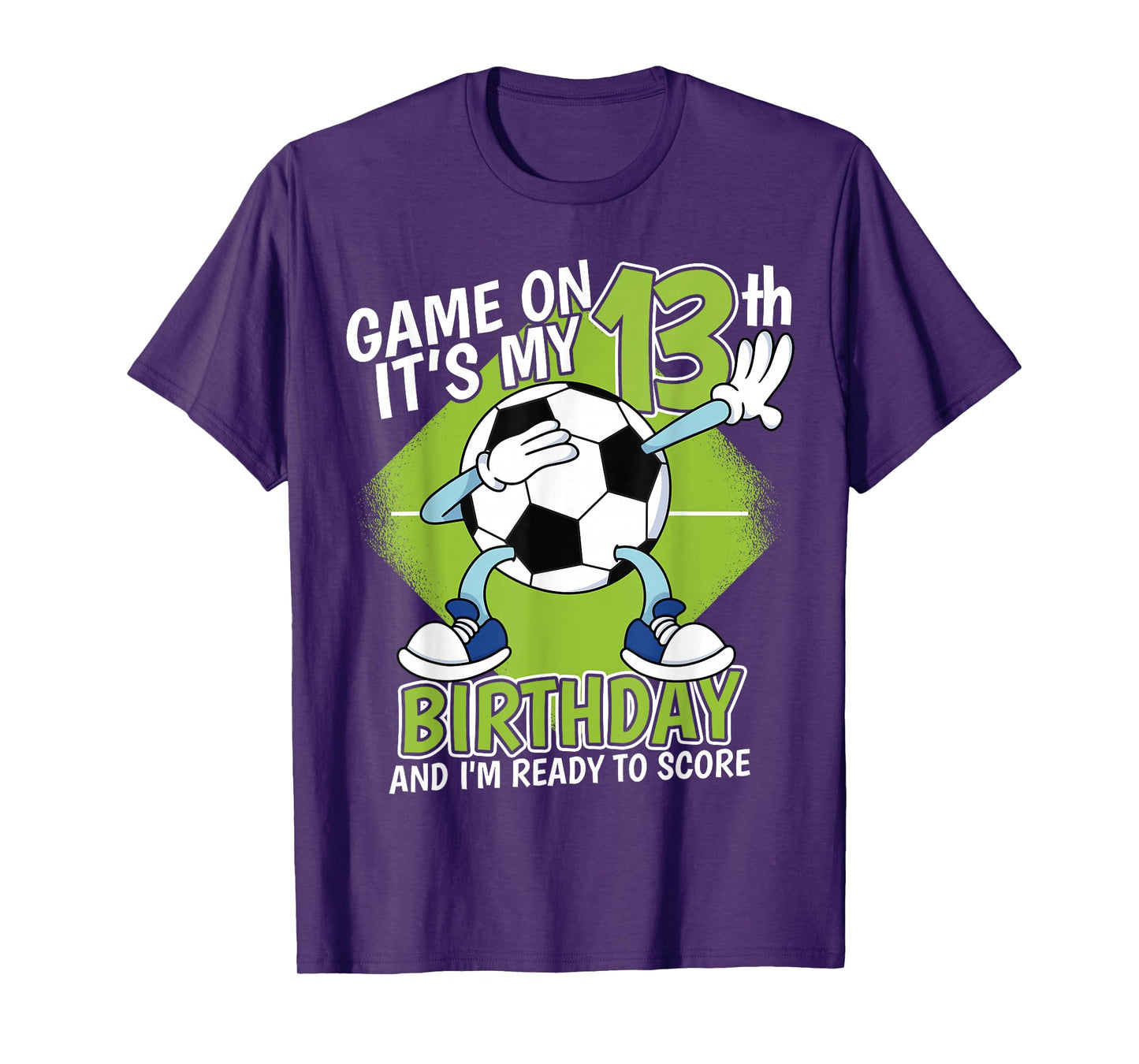 13 Year Old Soccer Player Boy 13th Birthday Soccer Theme T-Shirt