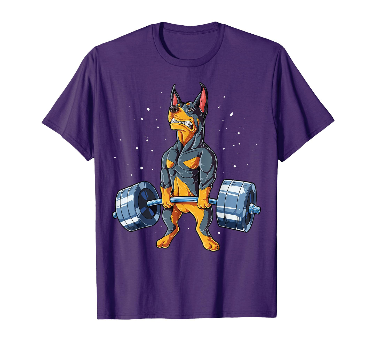 Doberman Weightlifting Funny Deadlift Men Fitness Gym Gifts T-Shirt