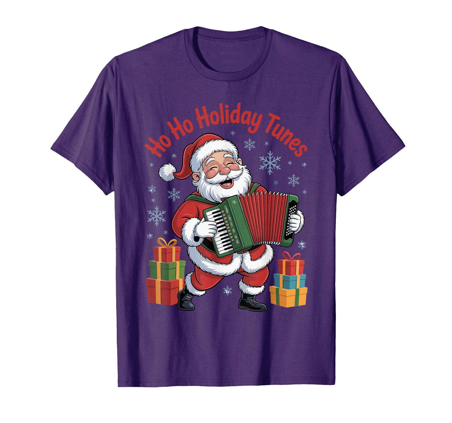 Funny Santa Playing Accordion Holiday Chrismas Xmas Pajama T-Shirt