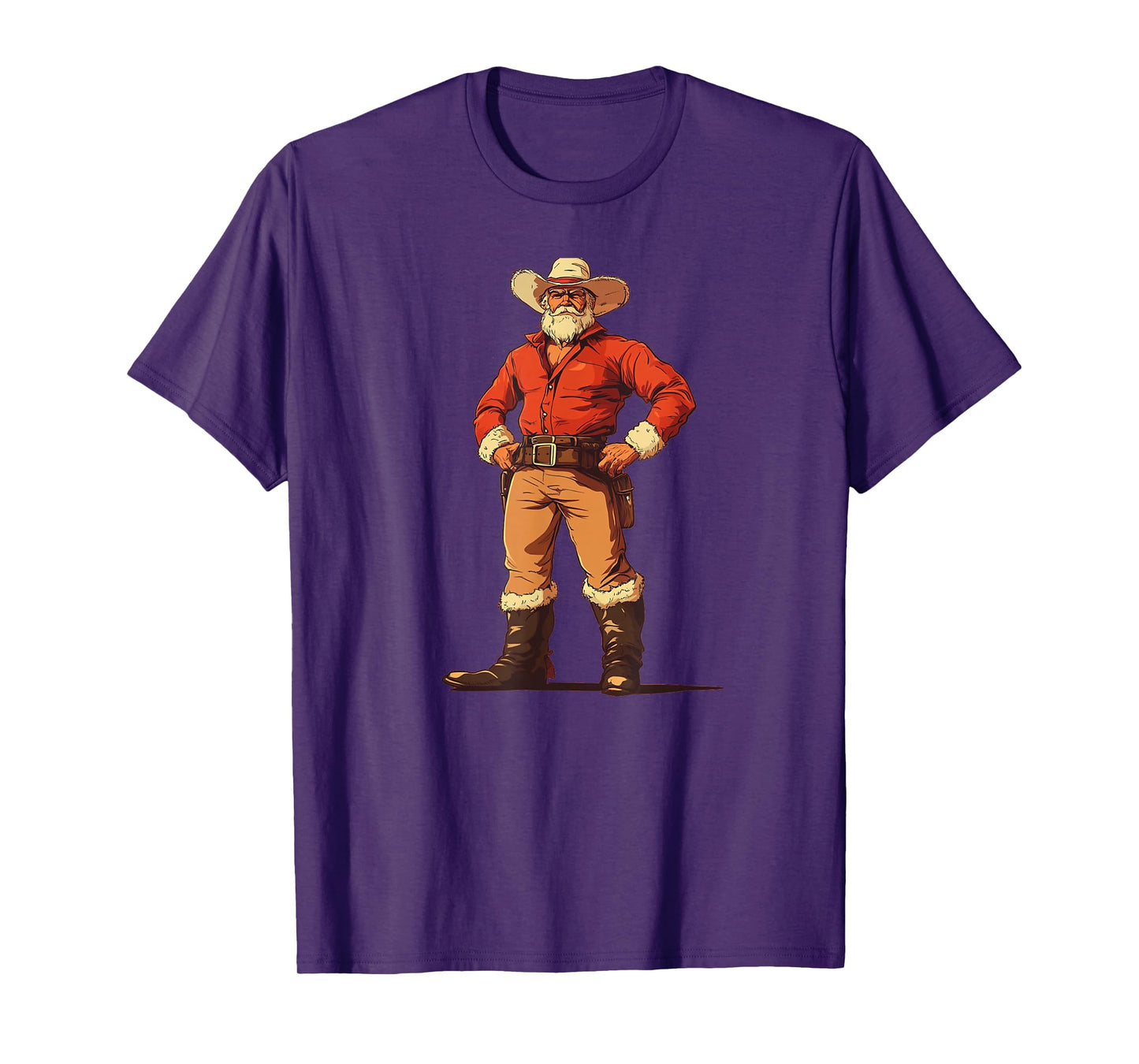 Cowboy Up for Christmas with a Santa Claus Twist T-Shirt
