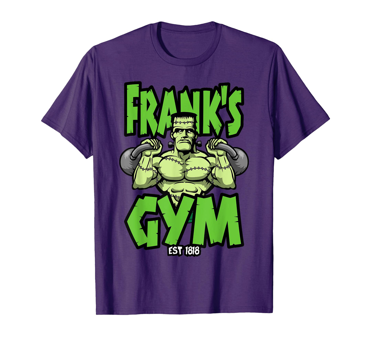 Frankenstein Kettlebell Fitness Gym Halloween Workout T-Shirt