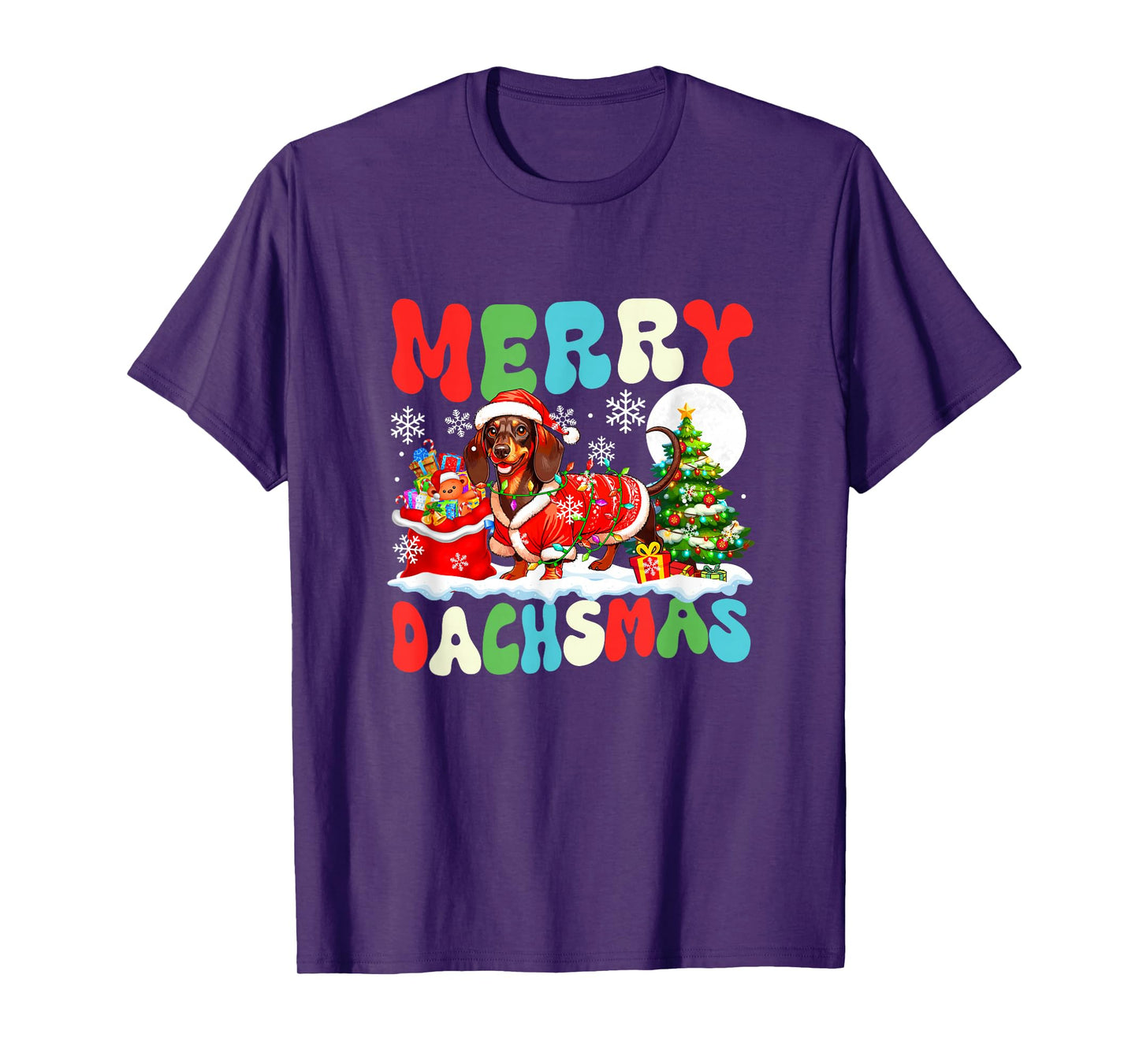 Merry Dachsmas Christmas Santa Dachshund Costume Owner T-Shirt