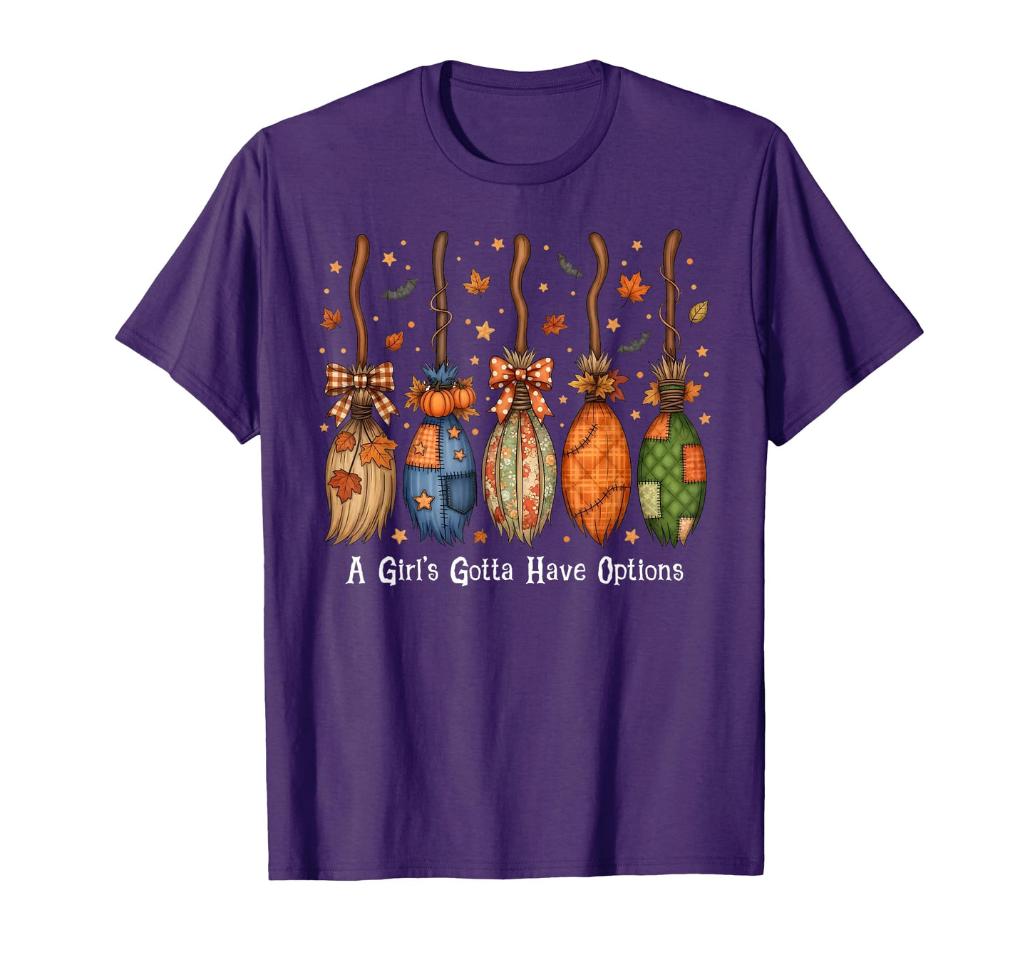 Funny Halloween A Girl's Gotta Have Options Witch Broom Kids T-Shirt