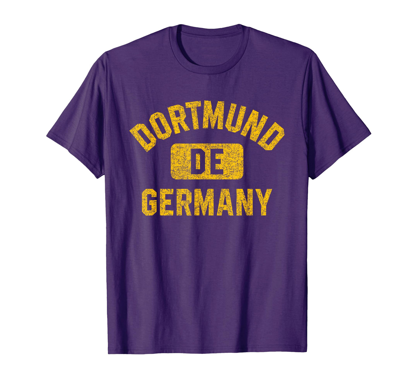 Dortmund Germany DE Gym Style Distressed Amber Print T-Shirt