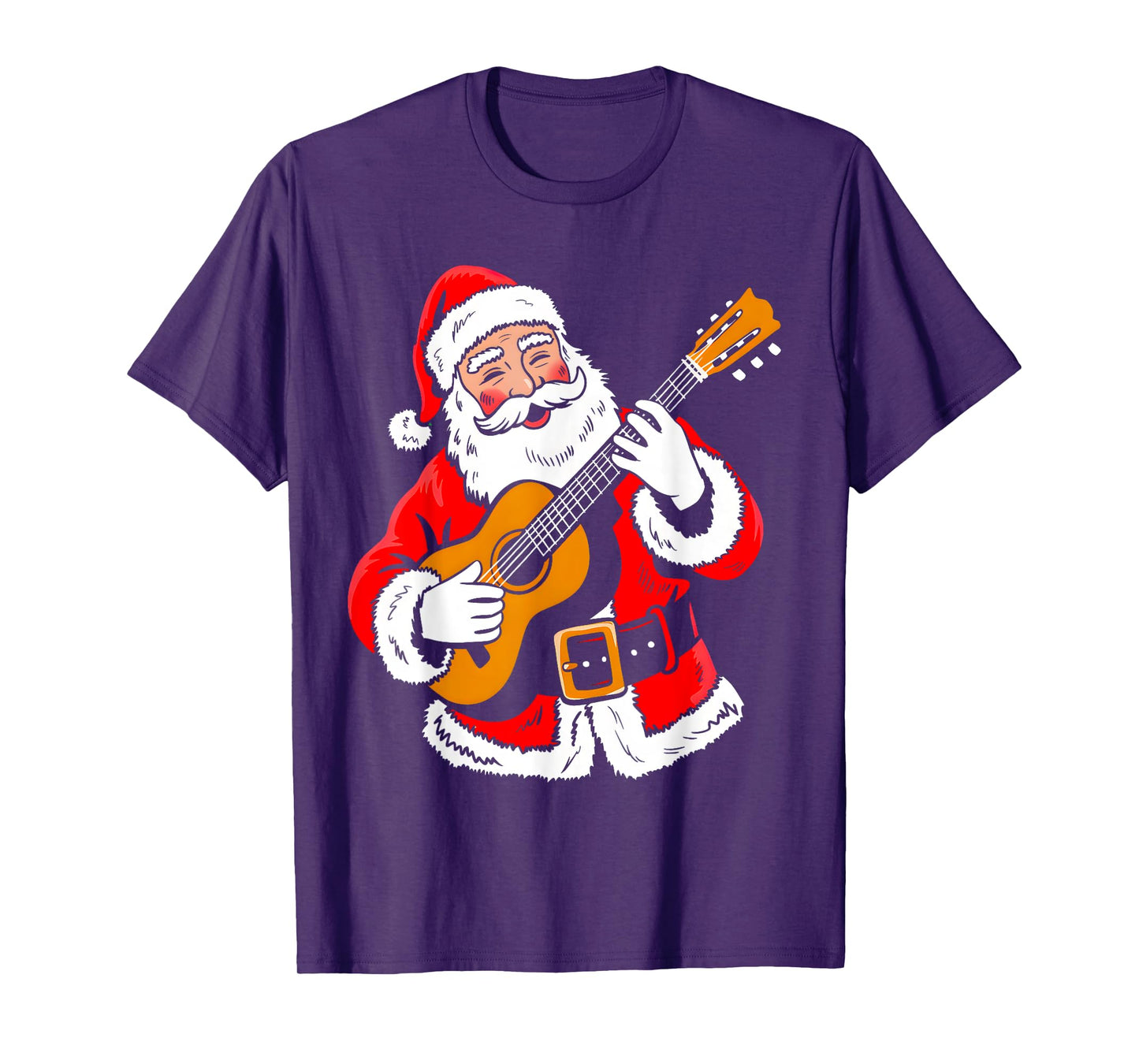 Santa Playing Guitar Classic Xmas Vibes Funny Christmas Pjs T-Shirt