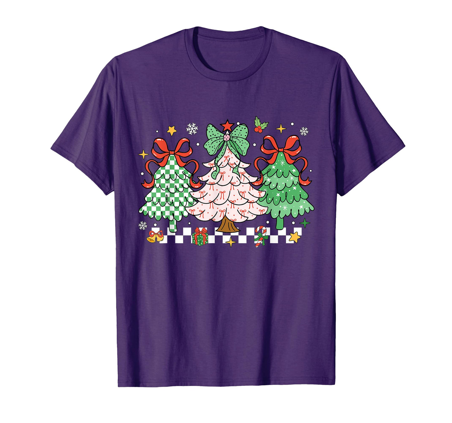 Christmas Tis The Season Coquette Bow Christmas Tree Women T-Shirt