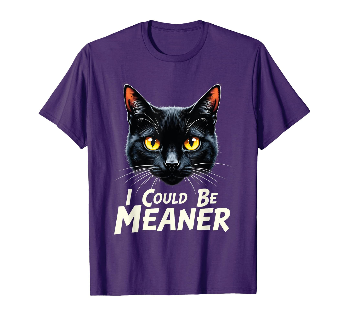 cat i could be meaner Black Cat Yellow Eyes Cat Meme women T-Shirt