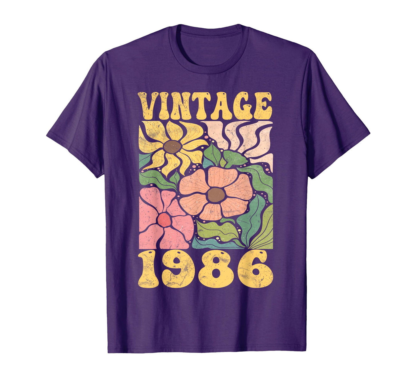 39 Years Old Vintage 1986 39th Women Birthday Wildflower T-Shirt