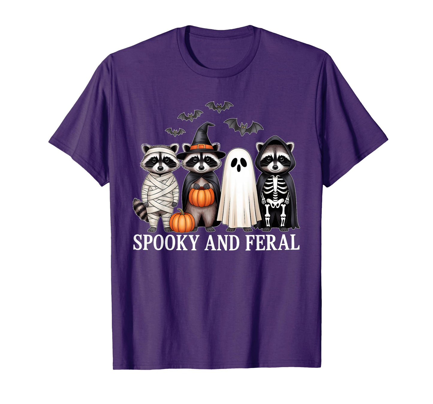 Spooky And Feral Raccon Halloween Costume For Raccon Lover T-Shirt