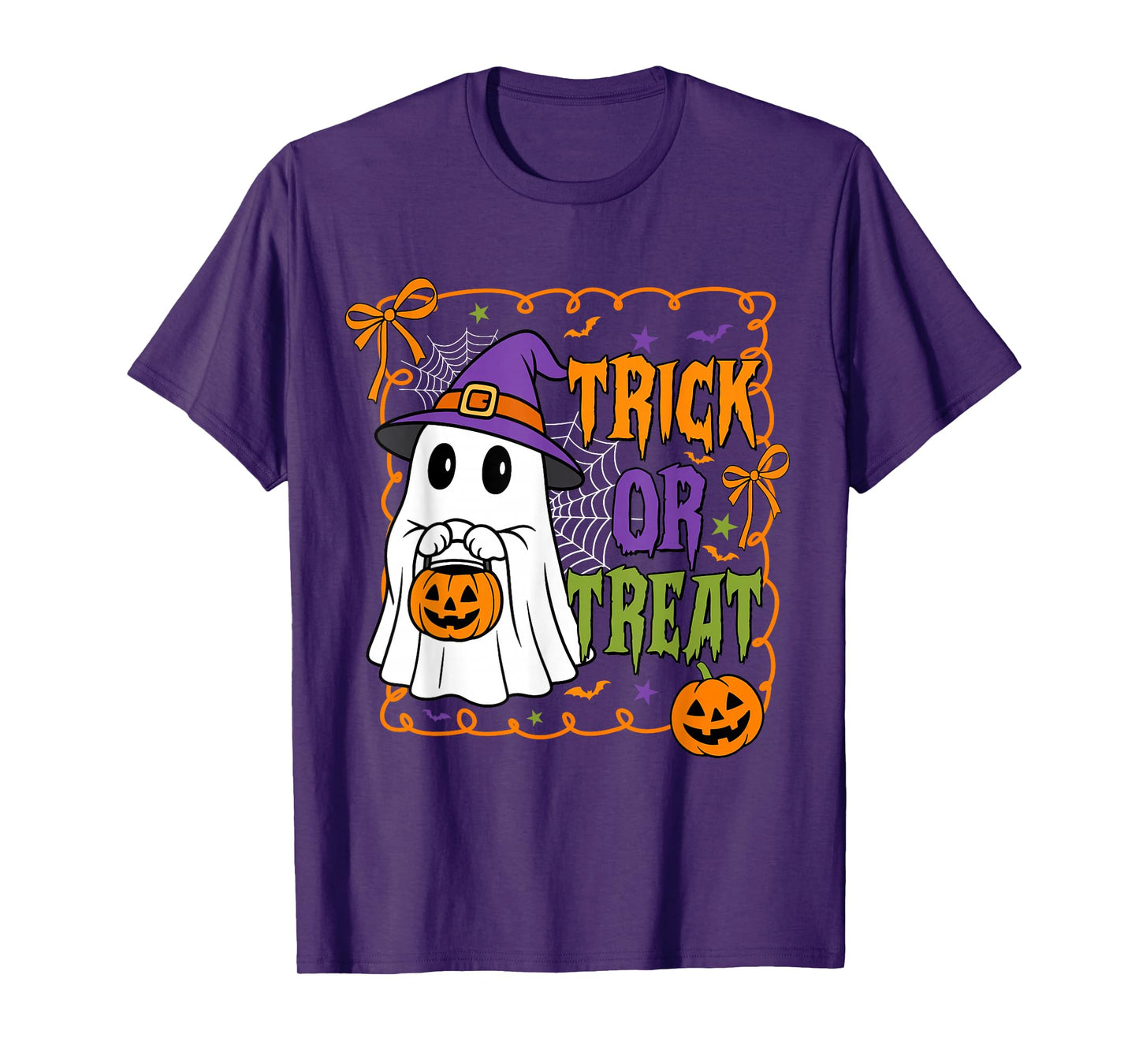 Trick Or Treat Happy Halloween Pumpkin Ghost Boy Girl Kids T-Shirt