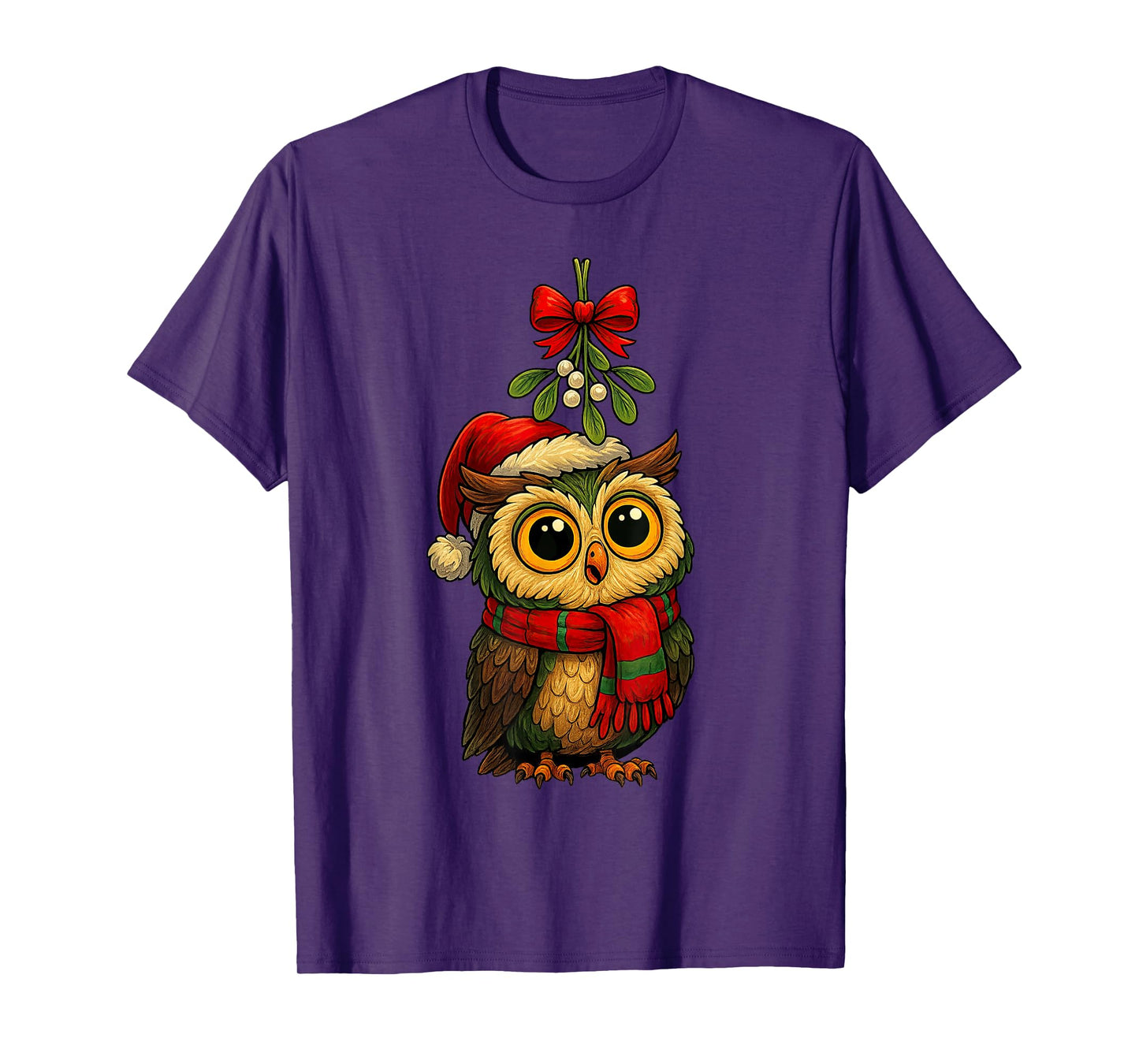 Kawaii Baby Owl Christmas Birding Birder Holidays T-Shirt