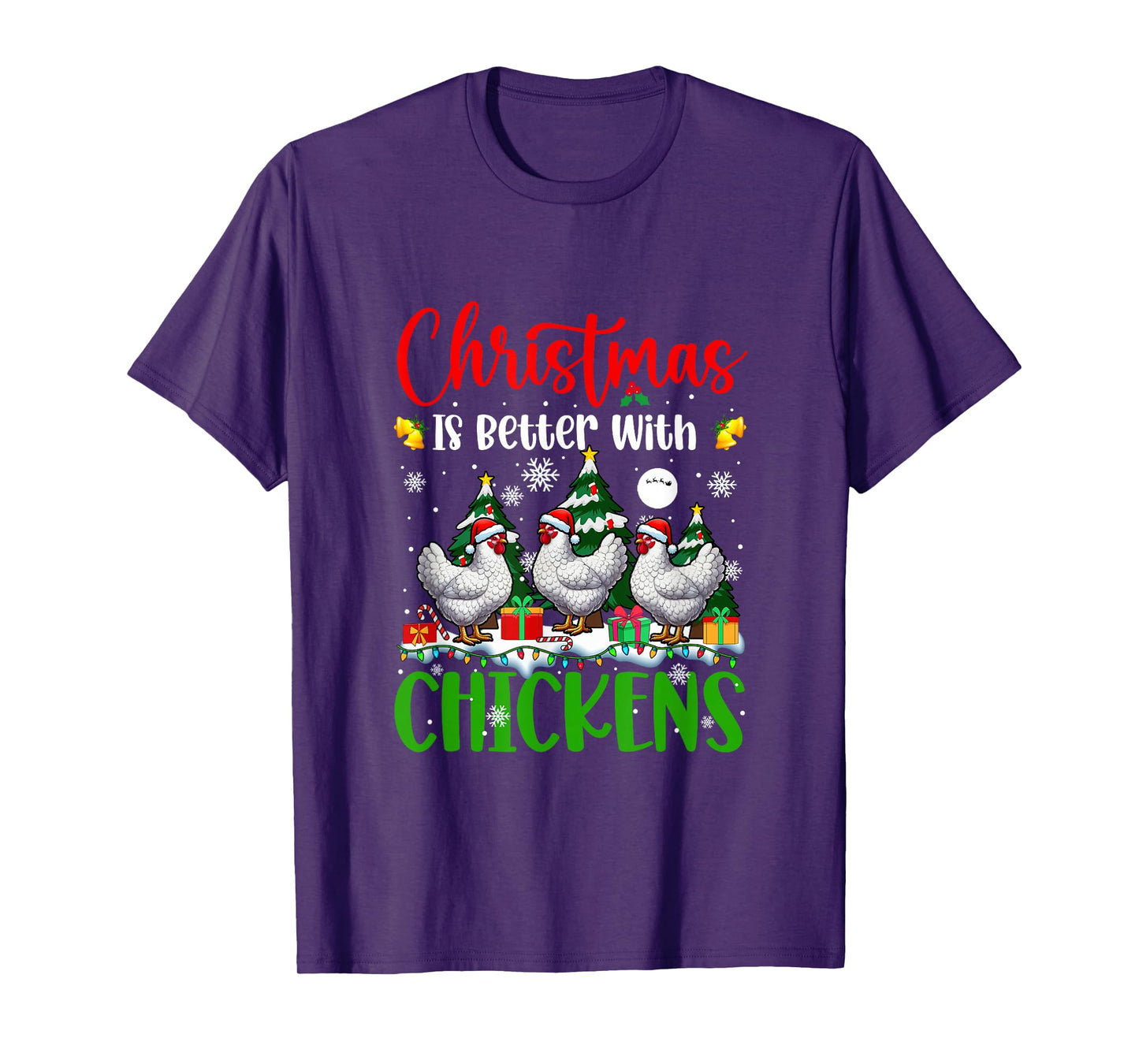 Xmas is Better Funny Joke Chickens Lover Christmas Tree T-Shirt