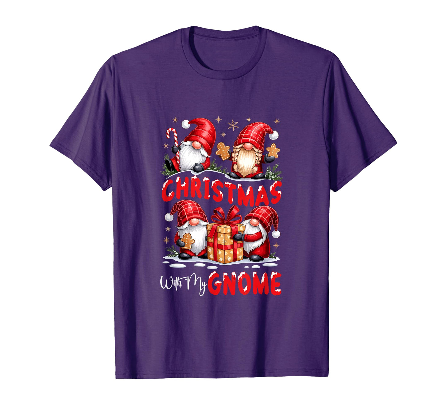 Christmas with My Gnomies Group Gnomes Cookies Candy Canes T-Shirt