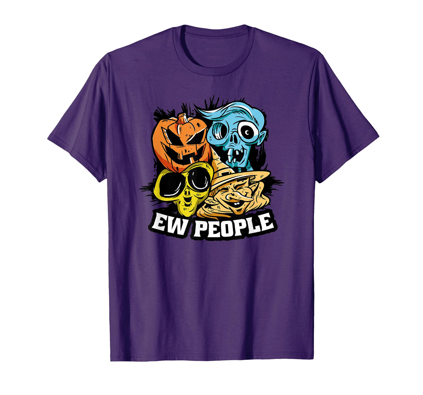 Ew People Pumpkin Alien Zombie Witch Happy Halloween T-Shirt
