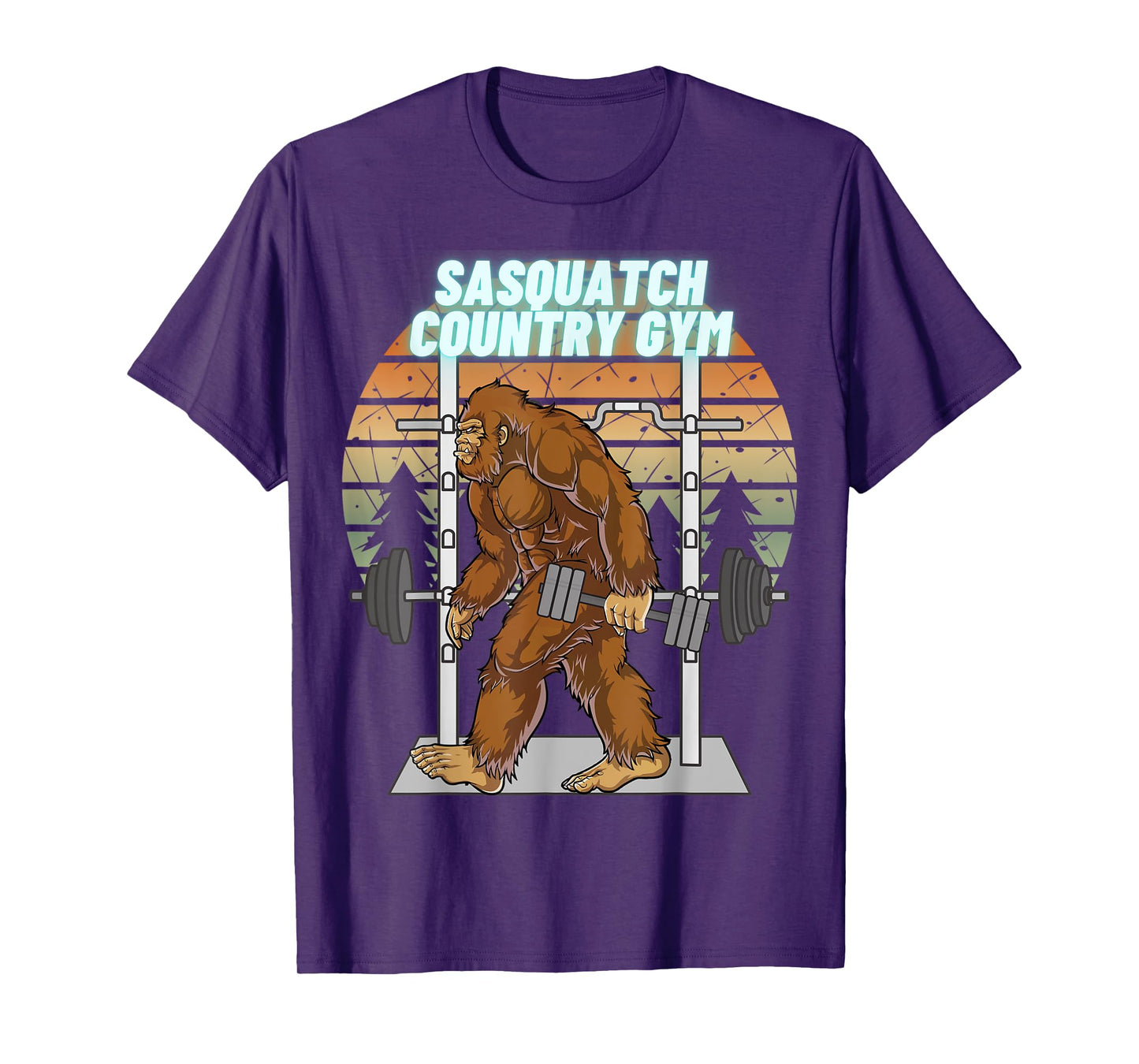 Gym Bodybuilder Country Vintage Weights Sasquatch Bigfoot T-Shirt