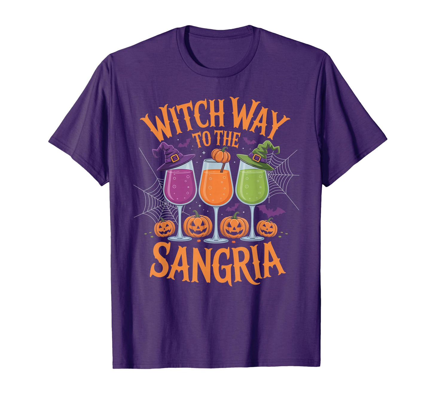 Witch Way to The Sangria Funny Halloween Wine Lover Outfit T-Shirt