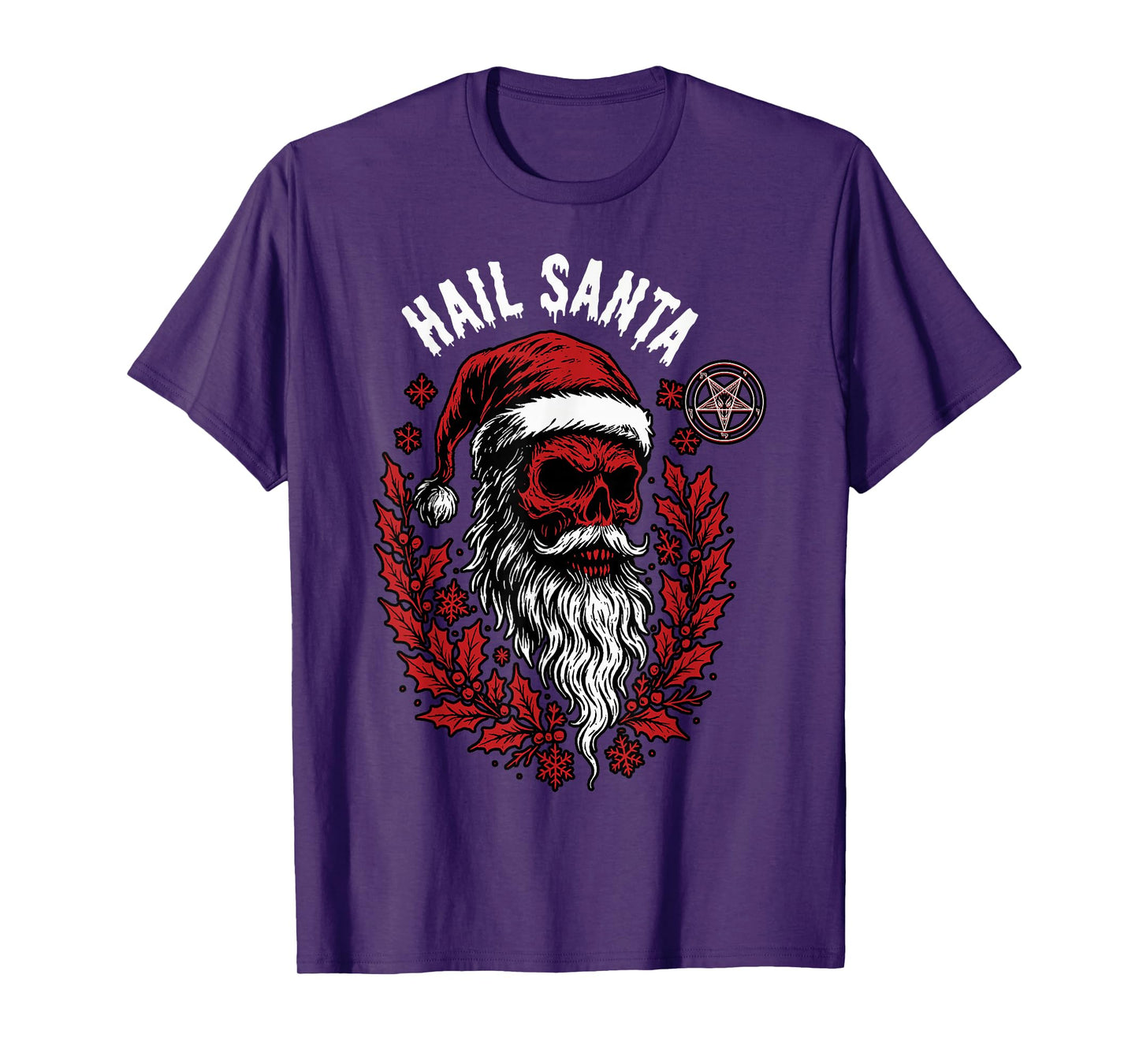 Hail Santa Pagan Happy Solstice Christmas Gothic T-Shirt
