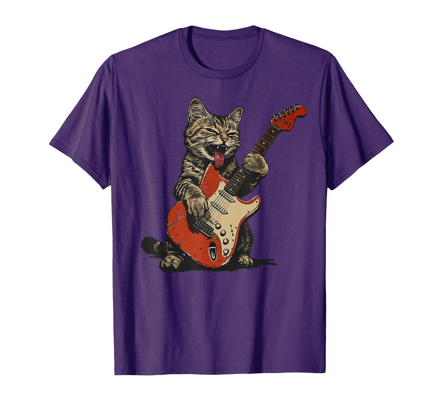 Rock and Roll Guitar Cat Vintage ROCK Guitarist Cat T-Shirt