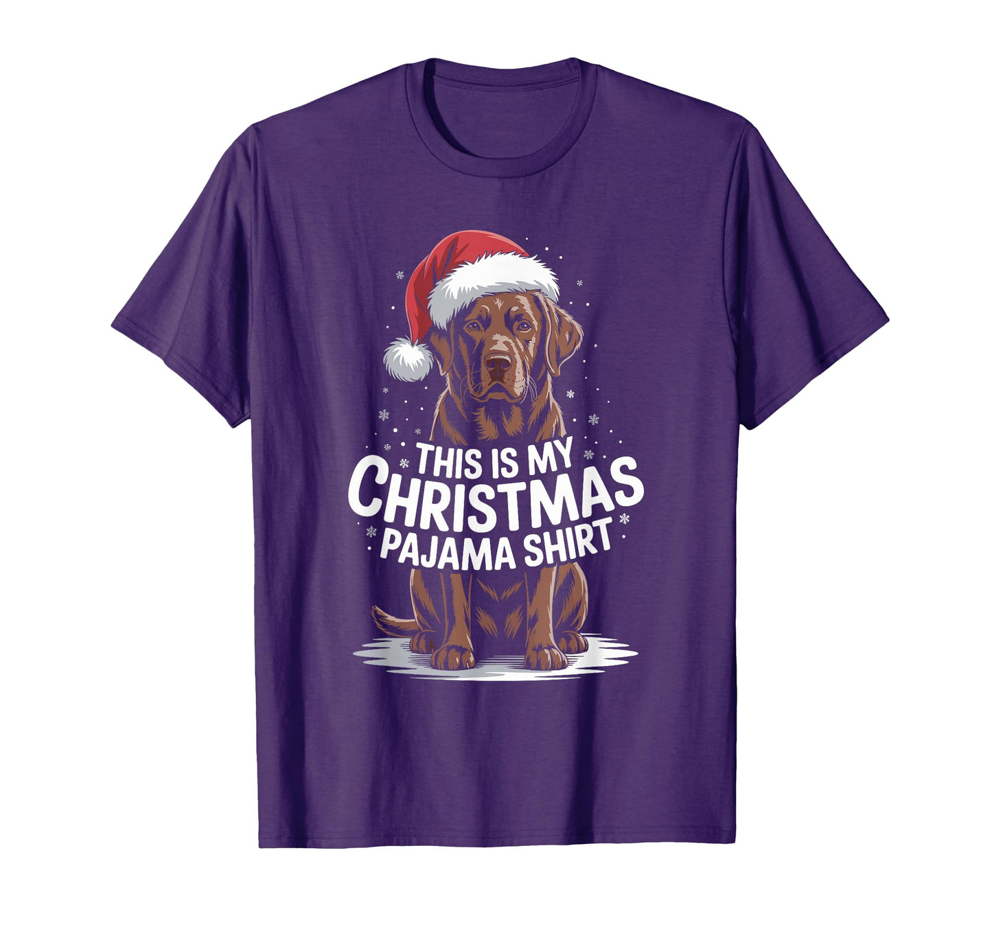 Chocolate Lab Dog Santa Hat Christmas Xmas Labrador T-Shirt