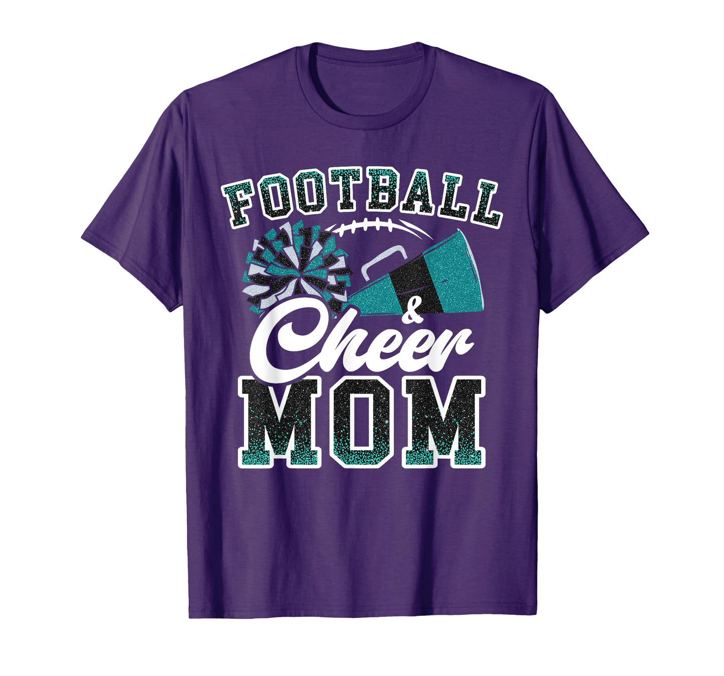 Loud Proud Football & Cheer Mom Cheerleader Mom Teal Blue T-Shirt