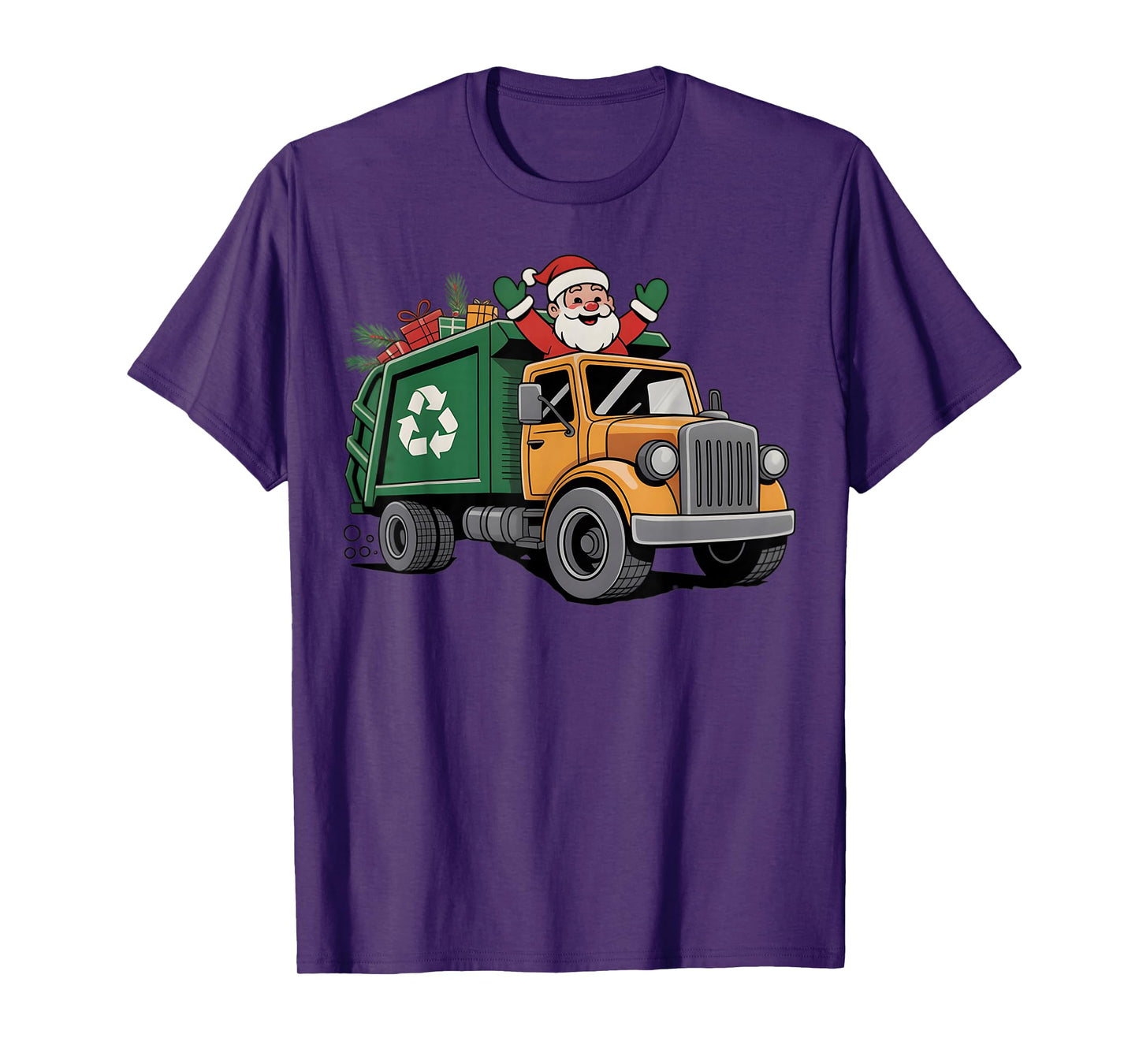 Garbage Truck Christmas Cute Santa Xmas Boys Girls Men Kids T-Shirt