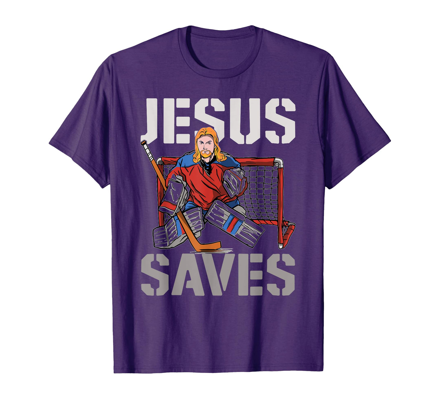 Ice Hockey Goalie Vintage Goalkeeper Jesus Jesus Saves T-Shirt