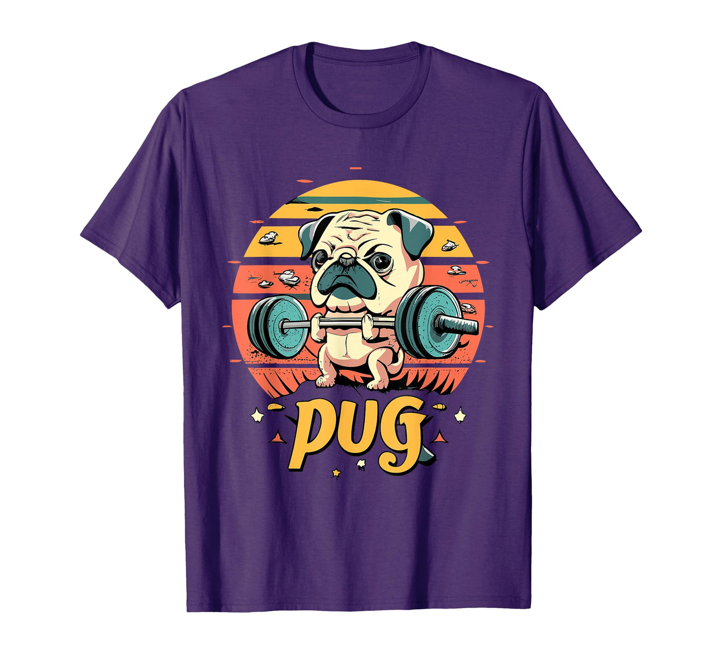 Pug Weightlifting Funny Deadlift Men Fitness Gym Workout T-Shirt