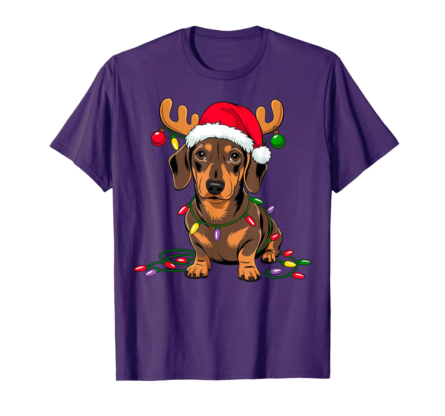 Christmas Dog Dachshund Santa Xmas Wiener Women Men Kids T-Shirt