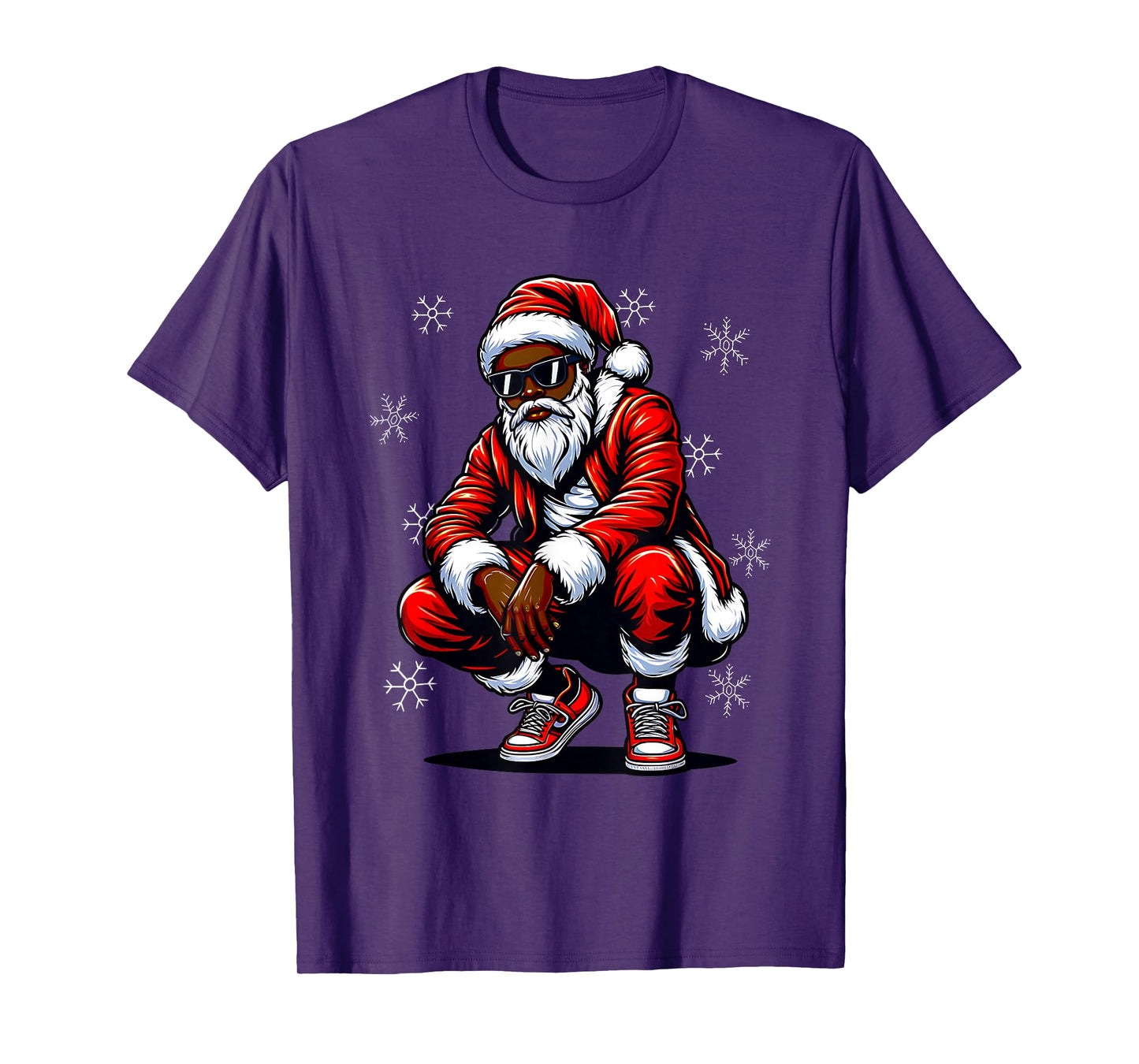 African American Christmas Pajama Xmas Afro Santa Claus PJ T-Shirt