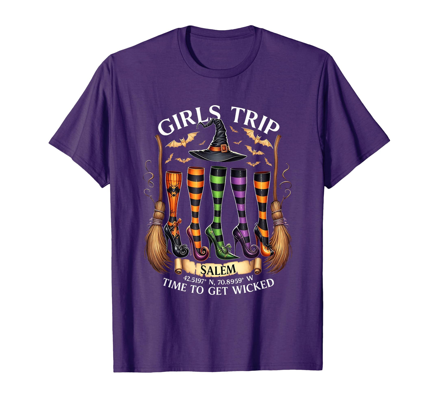 Retro Girls Trip Salem Time to Get Salem 1692 Halloween T-Shirt