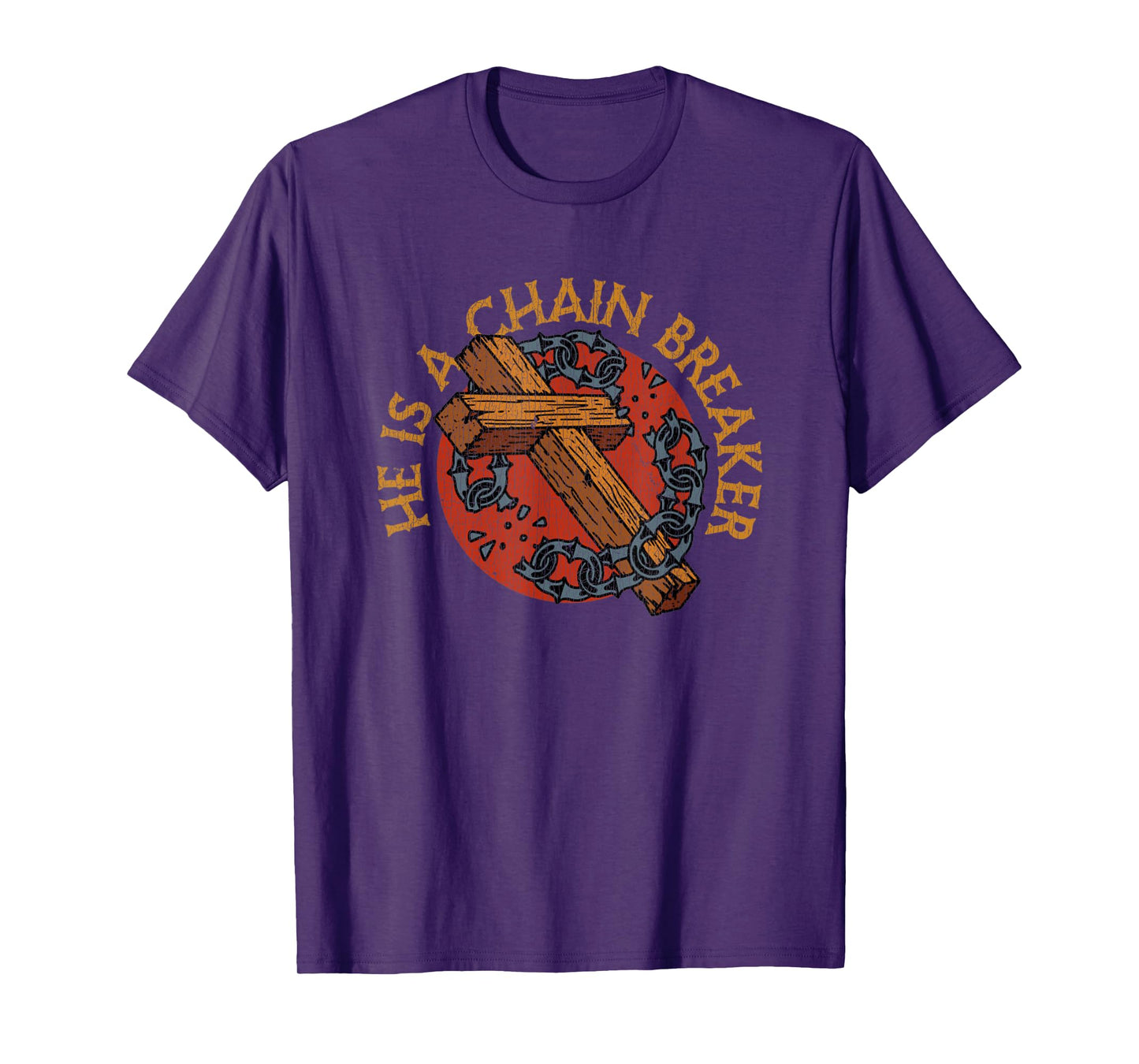 Vintage Chain Breaker Saved Born Again Cross T-Shirt