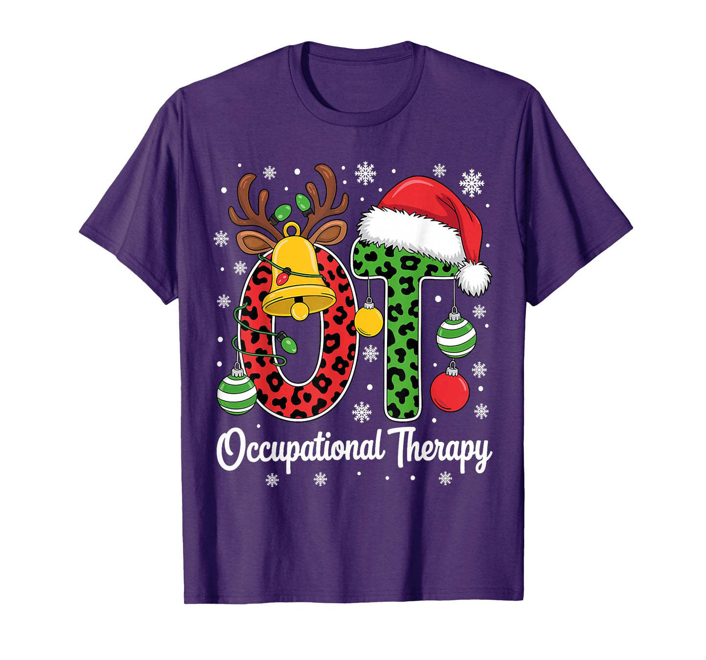 Occupational Therapy Christmas Santa hat OT Therapist Xmas T-Shirt