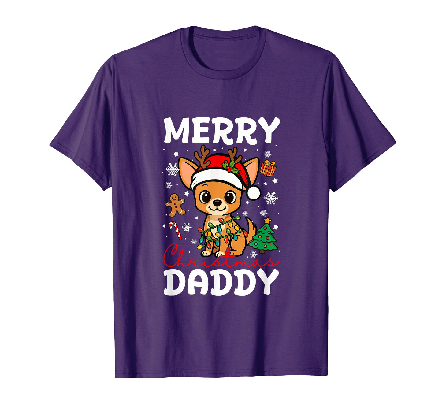 Merry Christmas Daddy Santa Chihuahua Funny Owner Lover T-Shirt