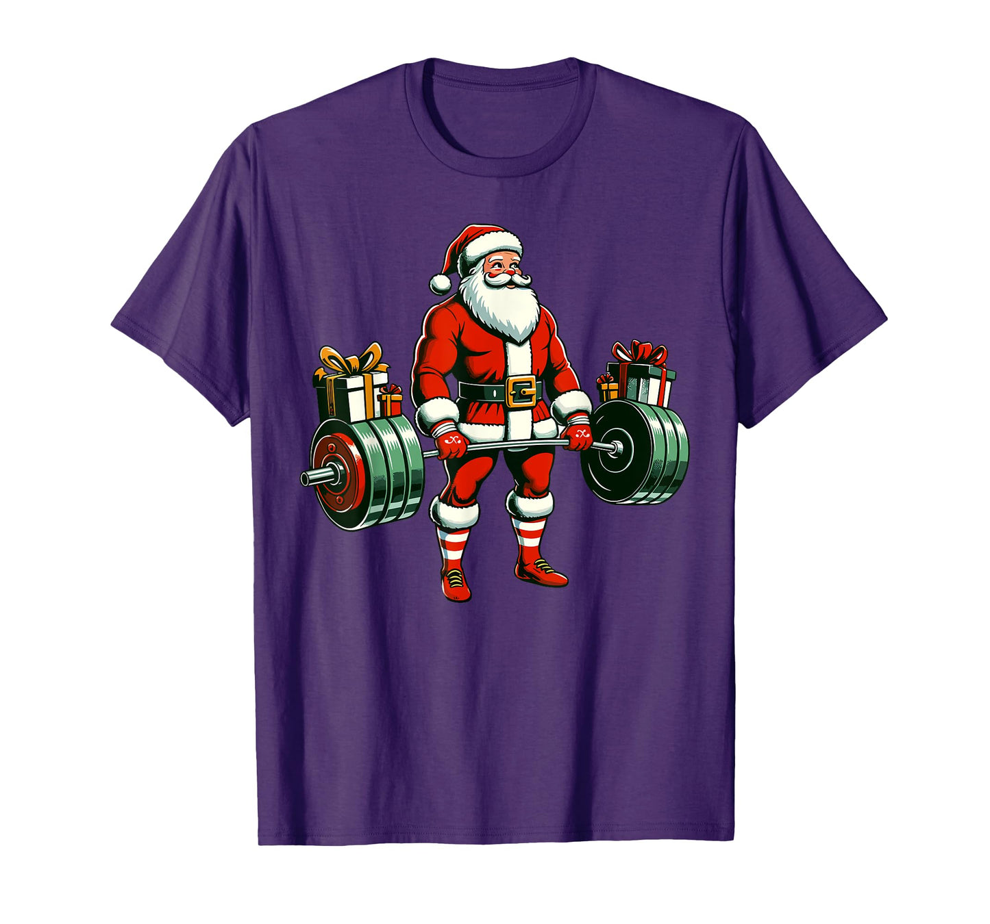 Funny santa Weightlifting christmas, santa deadlifting T-Shirt