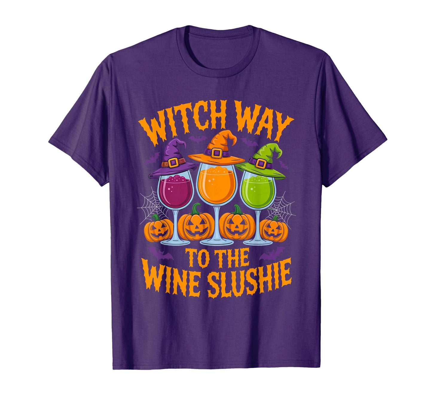 Witch Way to The Wine Slushie Halloween Drinking Outfit T-Shirt
