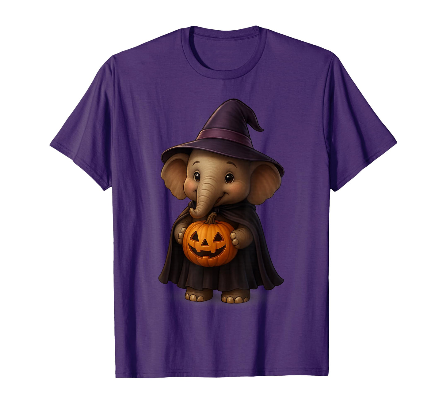 Cute Elephant Witch Pumpkin Halloween for Girls Costume T-Shirt