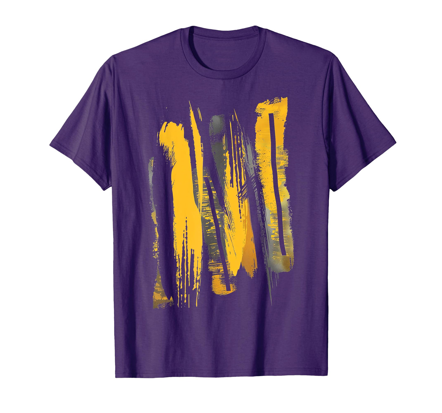 Black And Yellow Brushstrokes Graphic T-Shirt