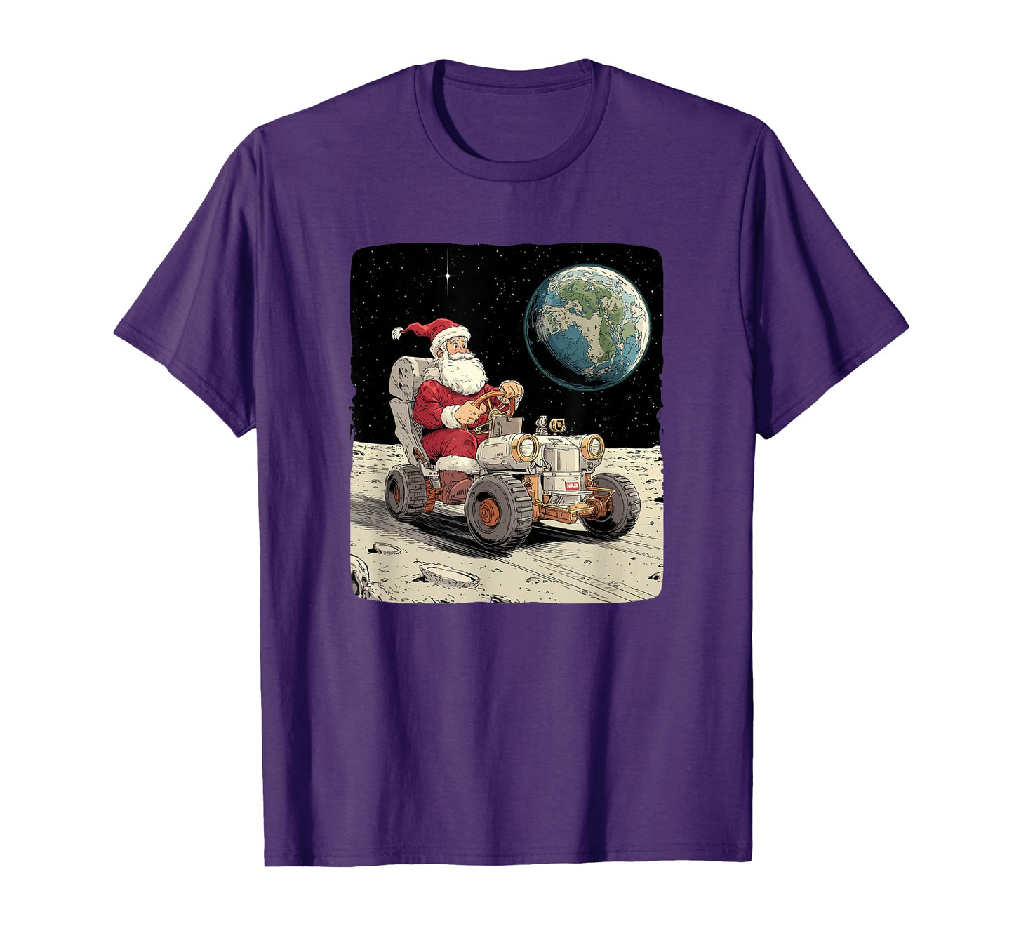 Amazing Christmas Vehicle on Moon for Space Santa Lovers T-Shirt