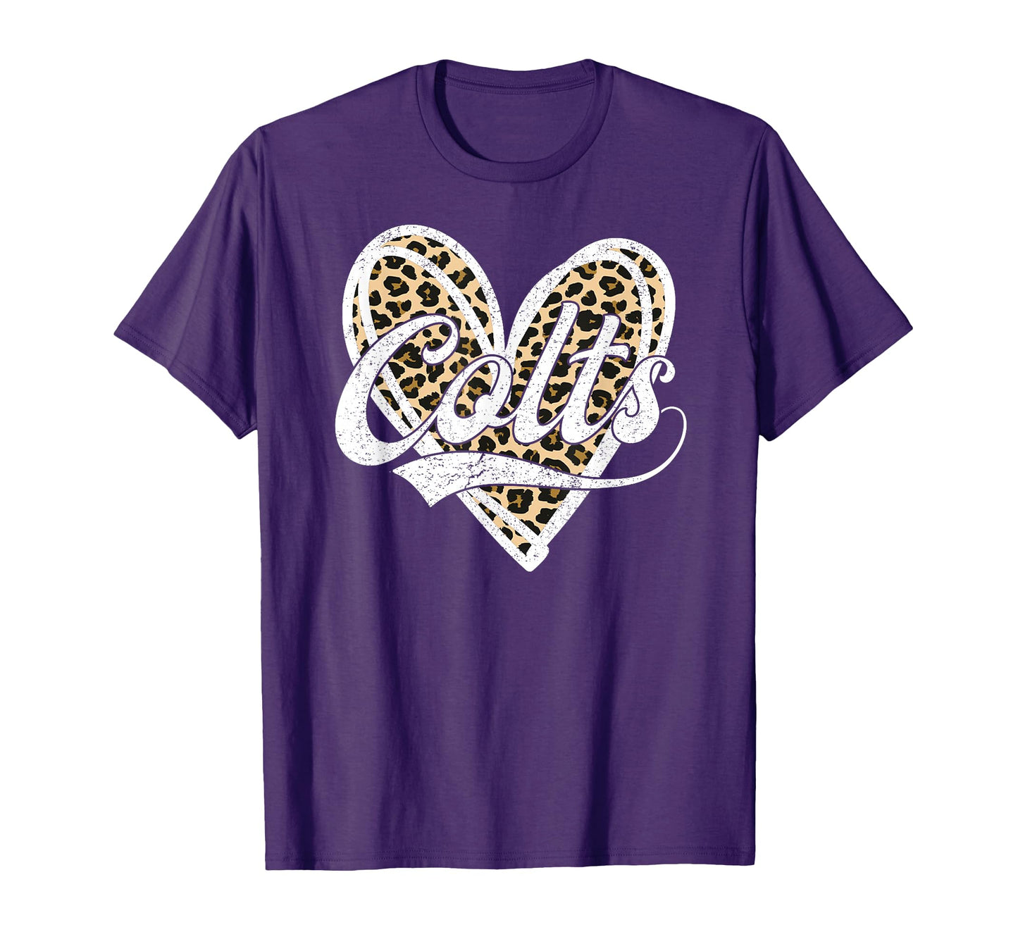 Colts Heart Leopard Name Vintage Retro Girl Men Women Kids T-Shirt