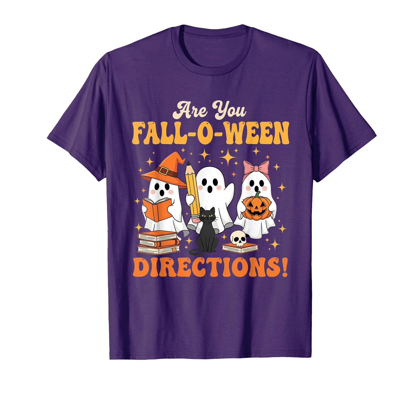are You Fall O Ween Directions Funny Teacher Ghost T-Shirt