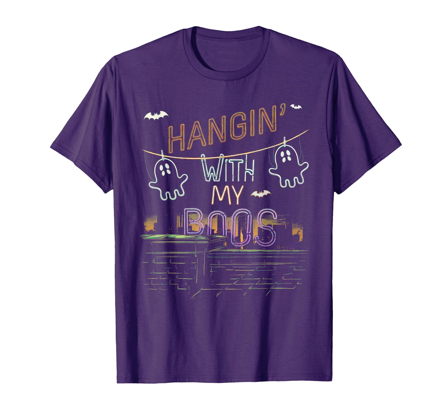 Hangin' with My Boos Tshirt Halloween Ghost Scary Witch Men T-Shirt