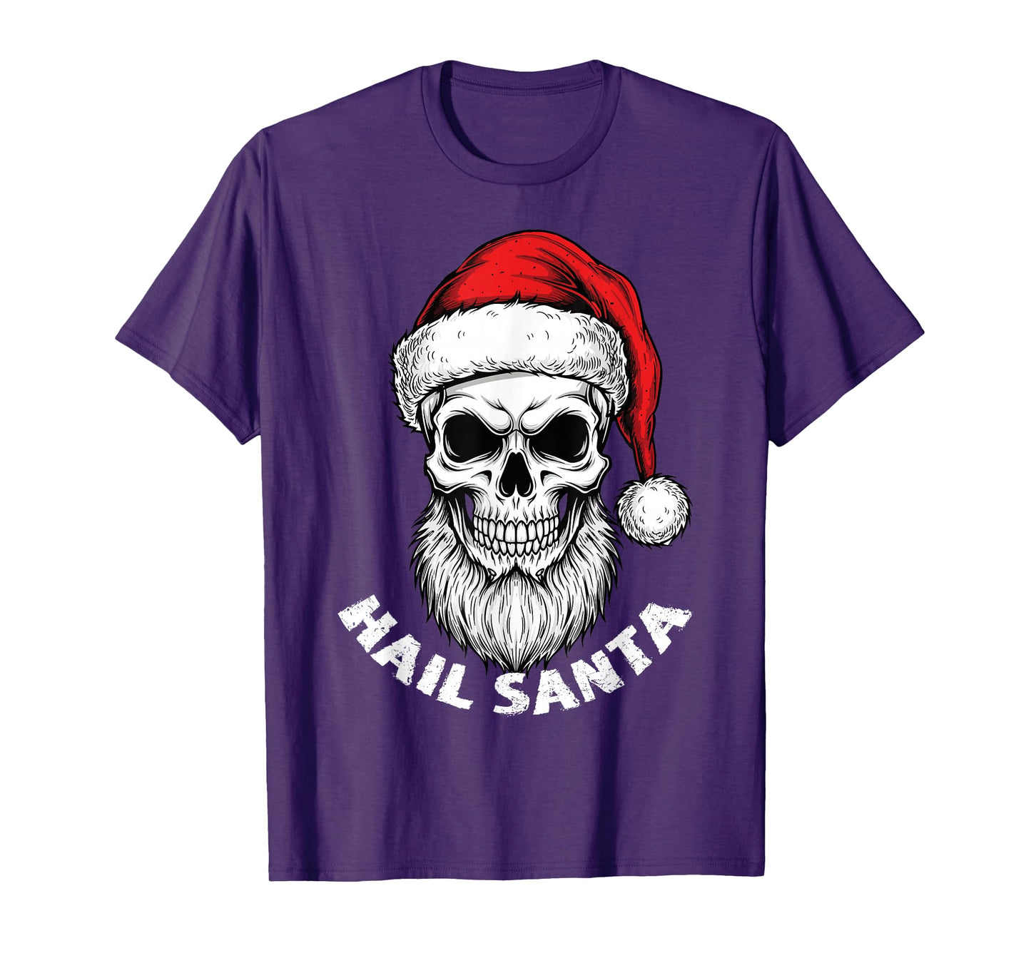 Hail Santa Pagan Happy Solstice Hate Christmas Skull T-Shirt