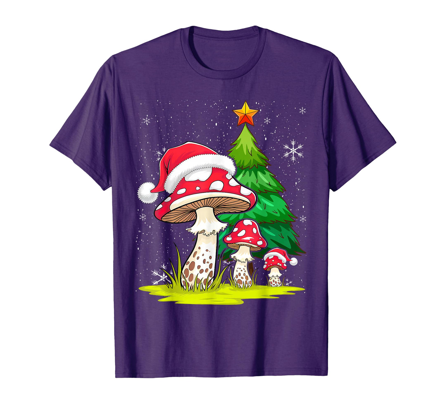 Santa Hat Mushroom Christmas T-Shirt