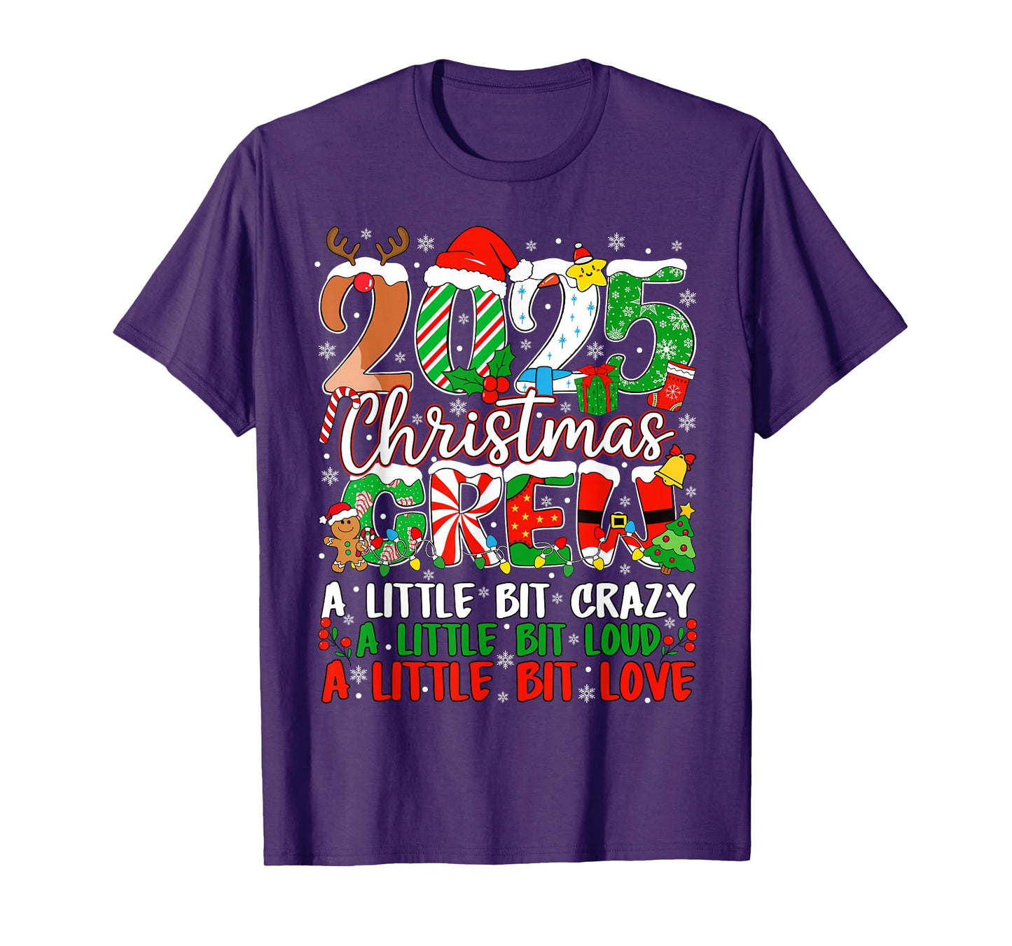 Family Christmas Crew 2025 Matching Outfit Xmas Squad Santa T-Shirt