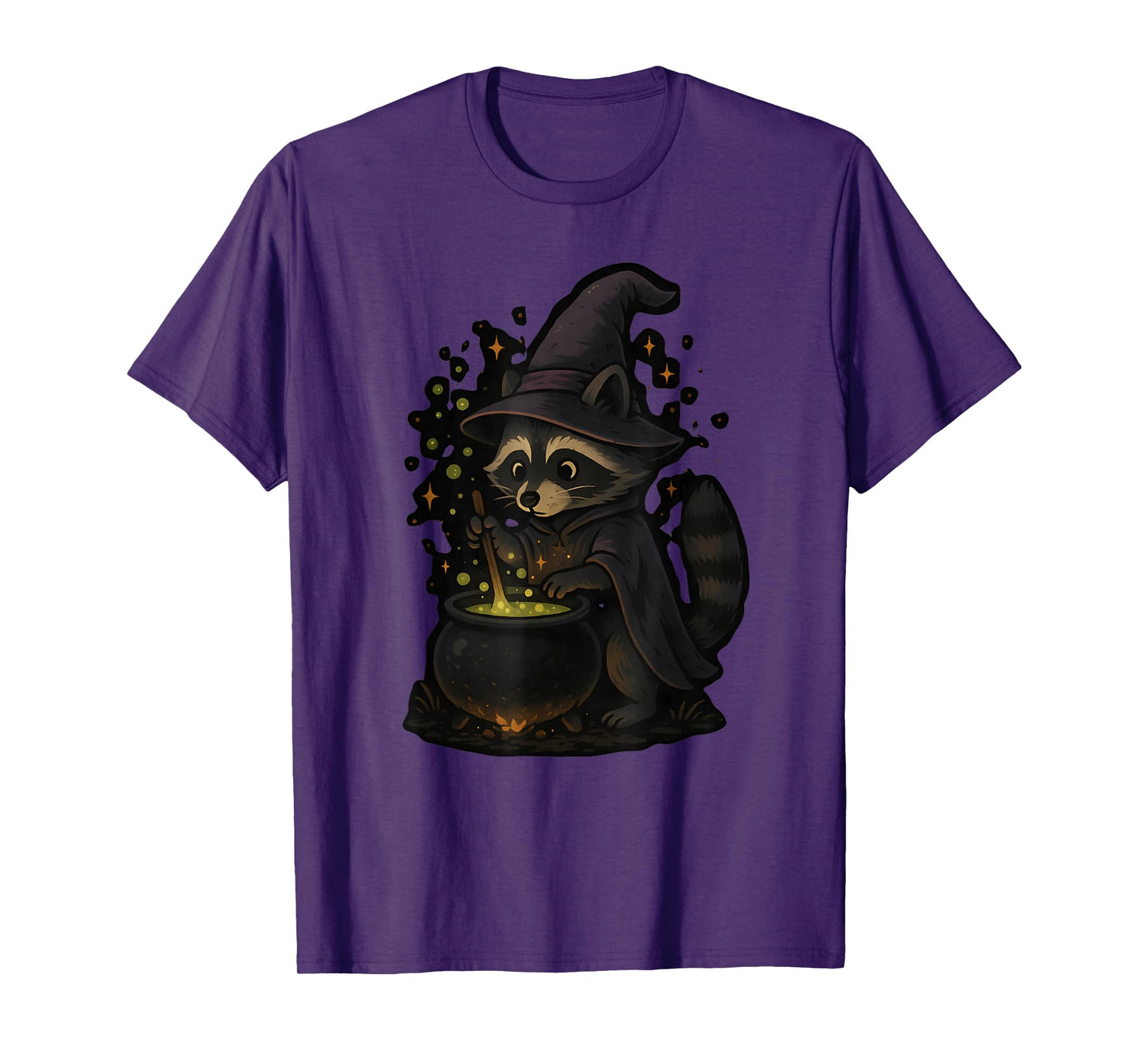 Witch Raccoon Stirring Cauldron T-Shirt
