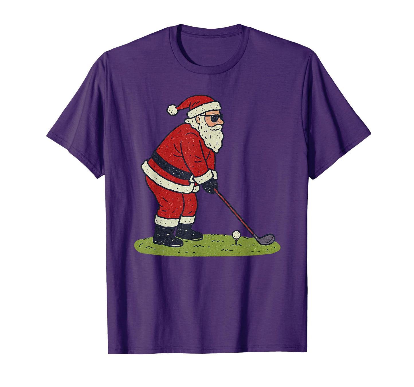 Santa Playing Golf Christmas Vintage Funny Xmas T-Shirt